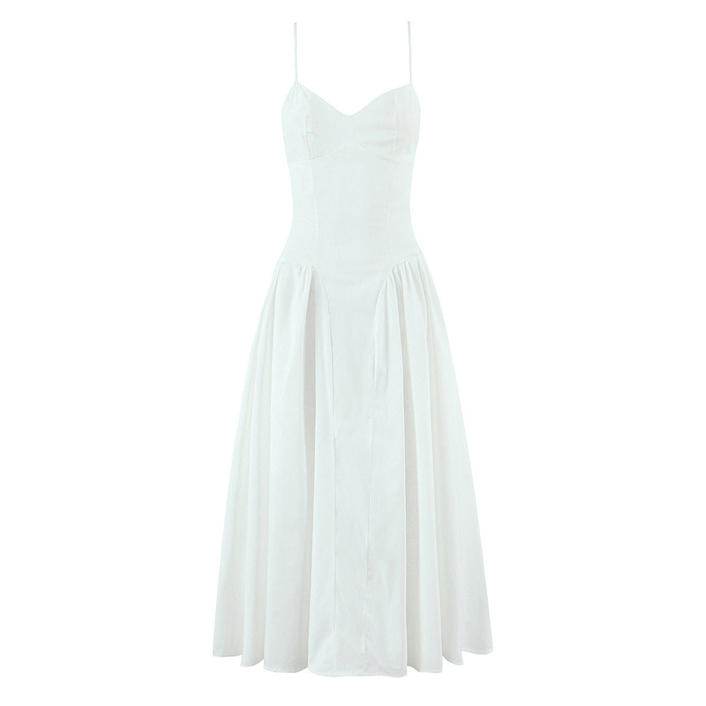Strappy Wrinkled Suspender Dress