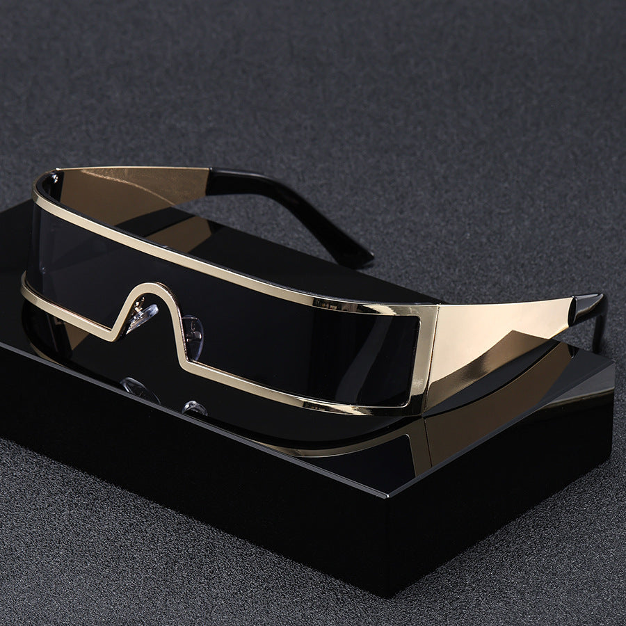 Futuristic Punk Metal Frame Sunglasses UV400 Windproof