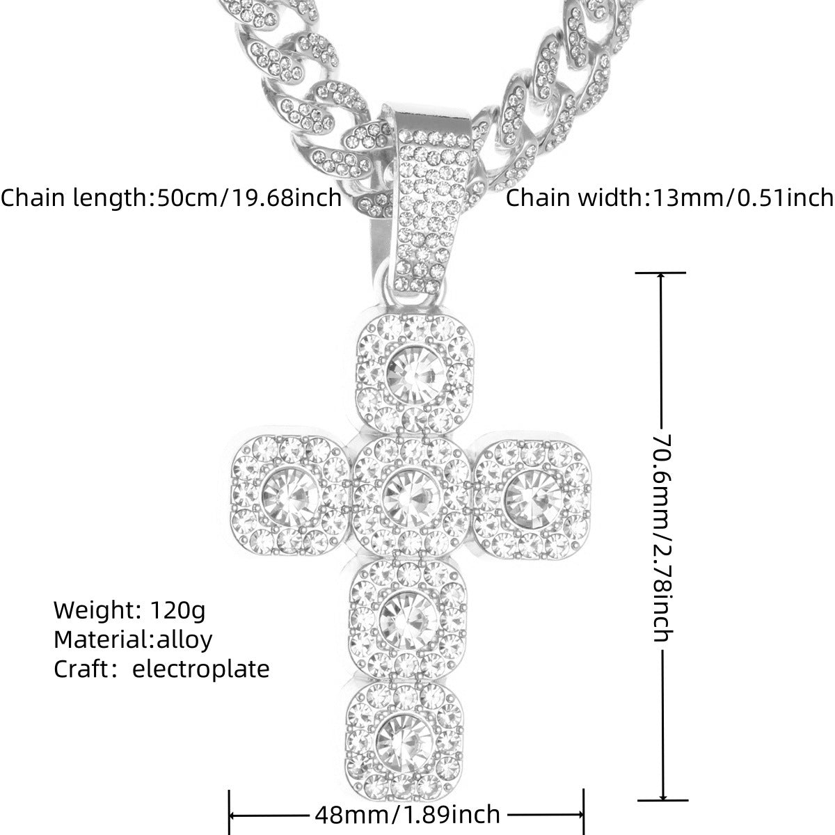 Cuban chain necklace pendant