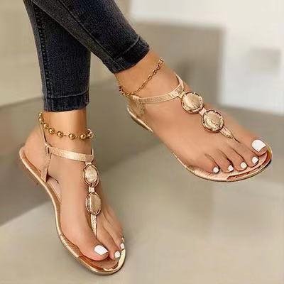Beaded Flat Sandals for Women