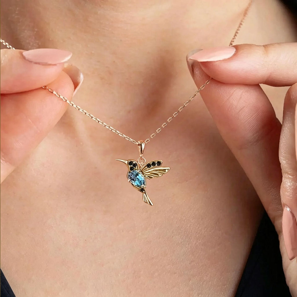 Hummingbird Animal Earrings with Zirconium Details