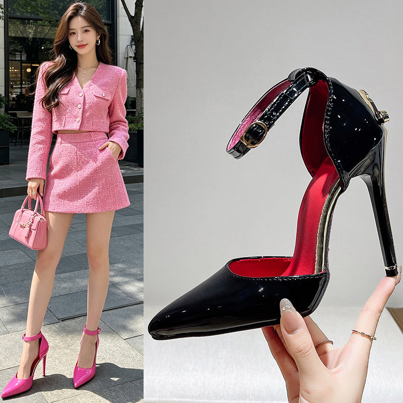 Womens Stiletto High Heels Pointed Toe Red Sole