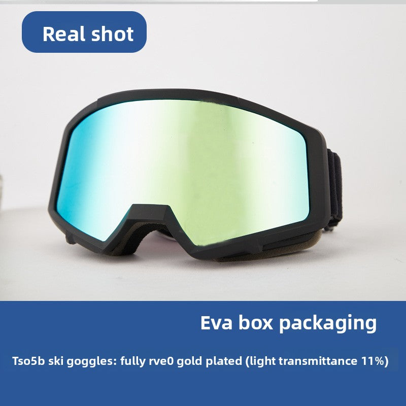 Spherical Ski Goggles with Double-Layer Anti-Fog