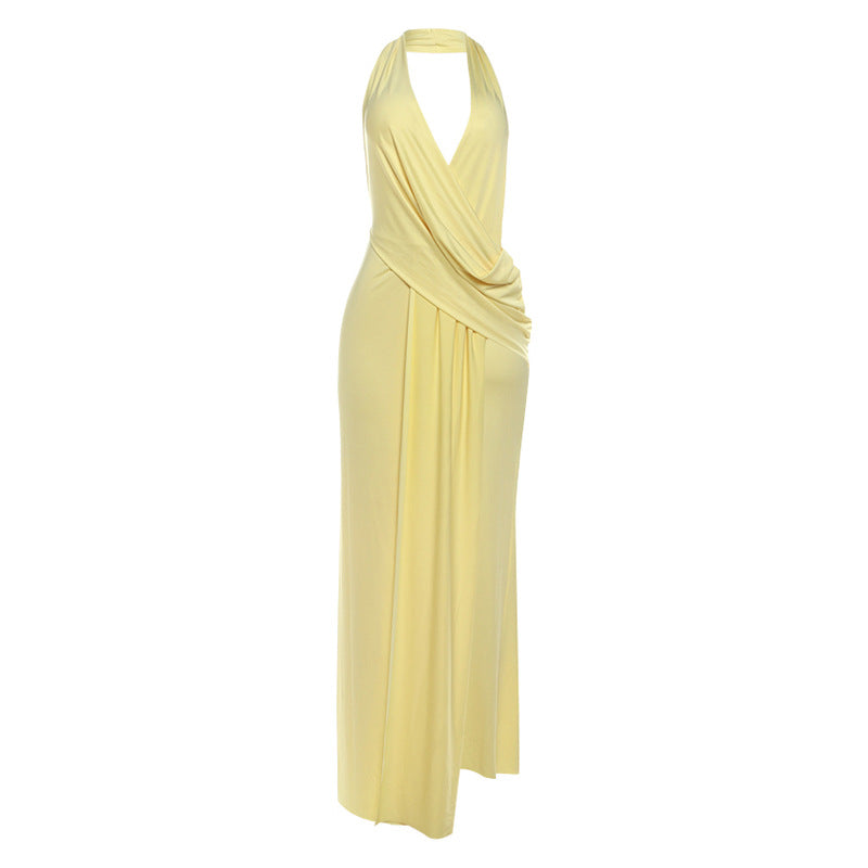 Womens Halter Neck Long Dress