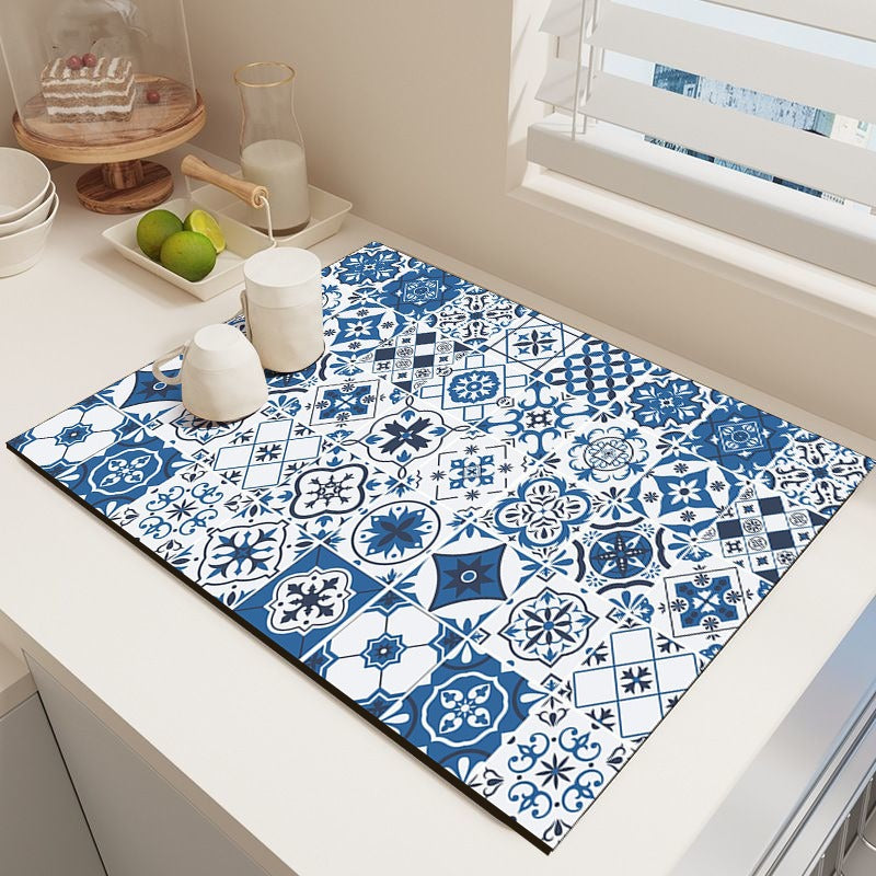 American-Style Retro Diatomaceous Earth Bathroom Mat