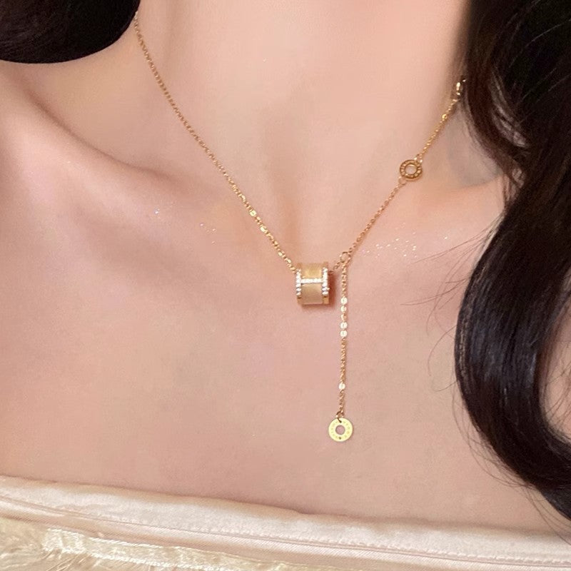 Cat Eye Small Waist Tassel Necklace