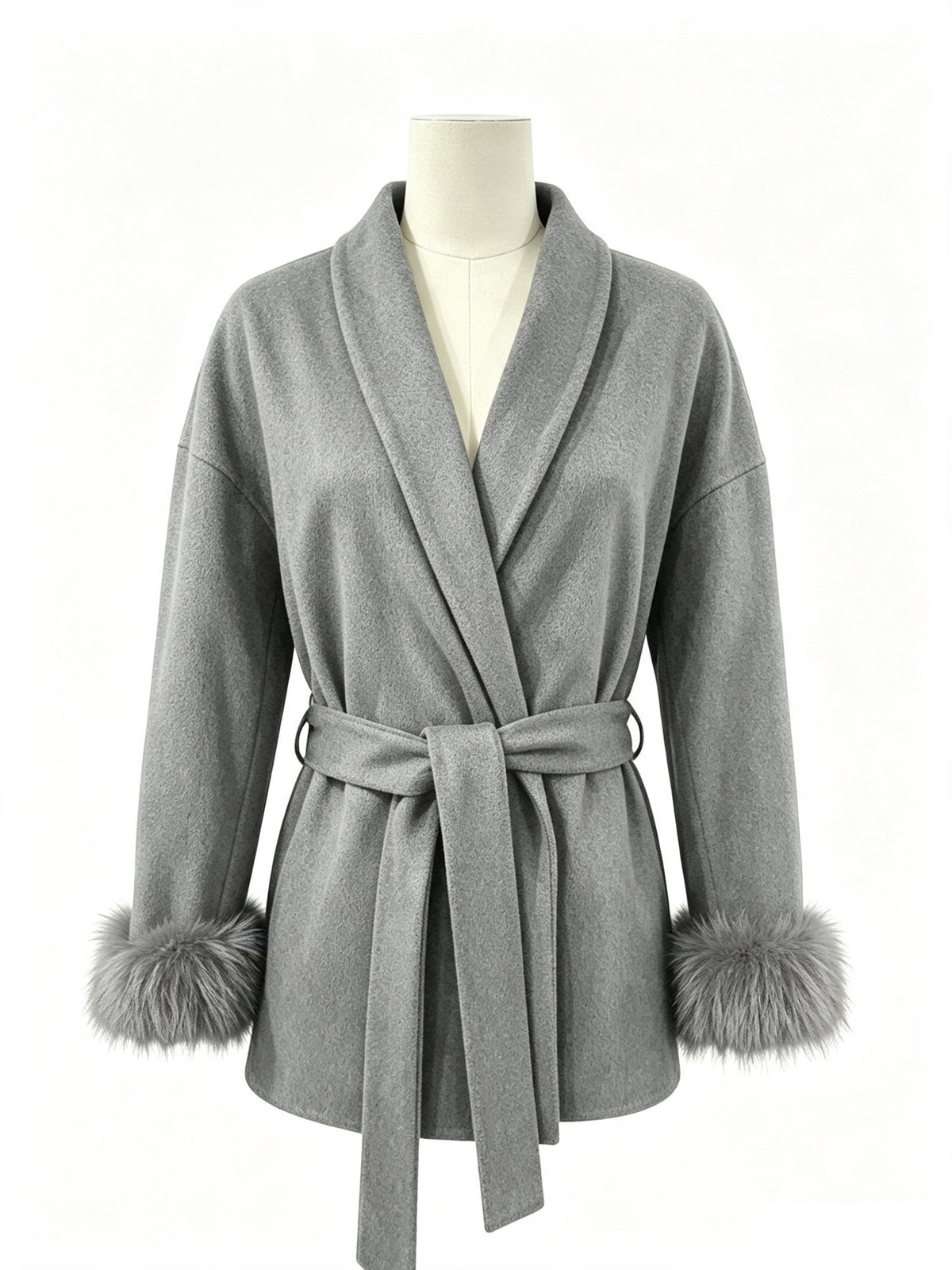 Wool coat, short-style overcoat