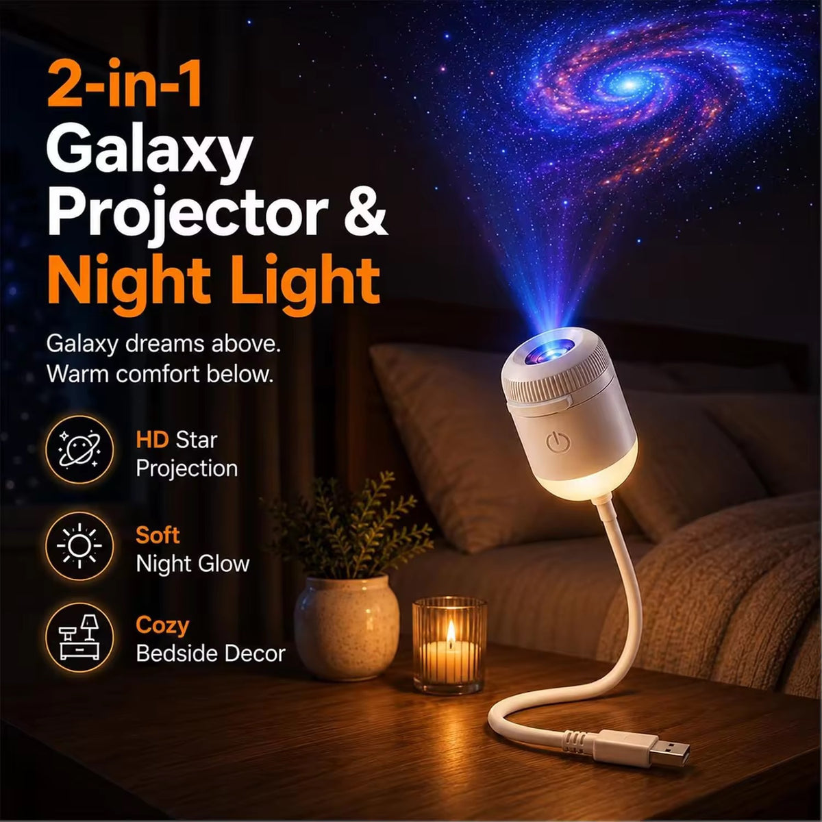 USB Star Projection Night Light with Voice Control