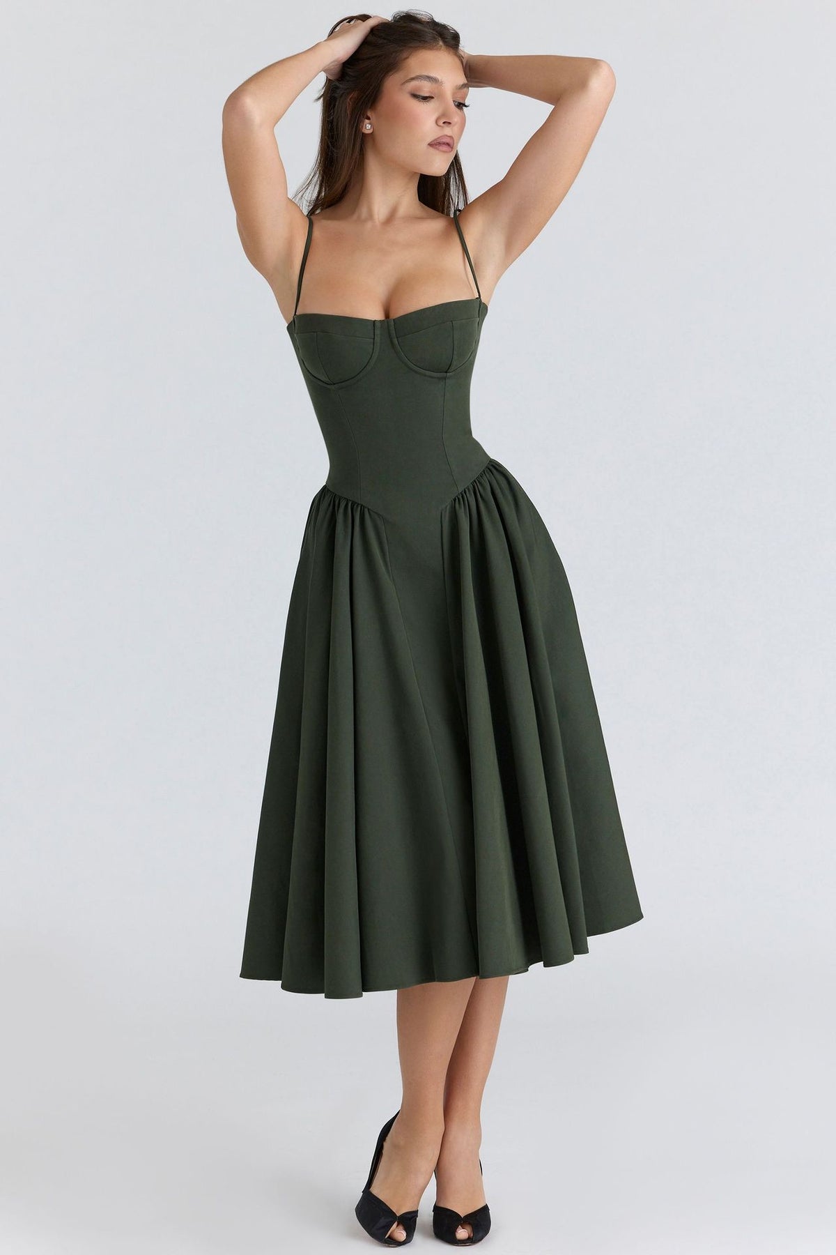 Suspender Mid-Length Dress with Chest Support