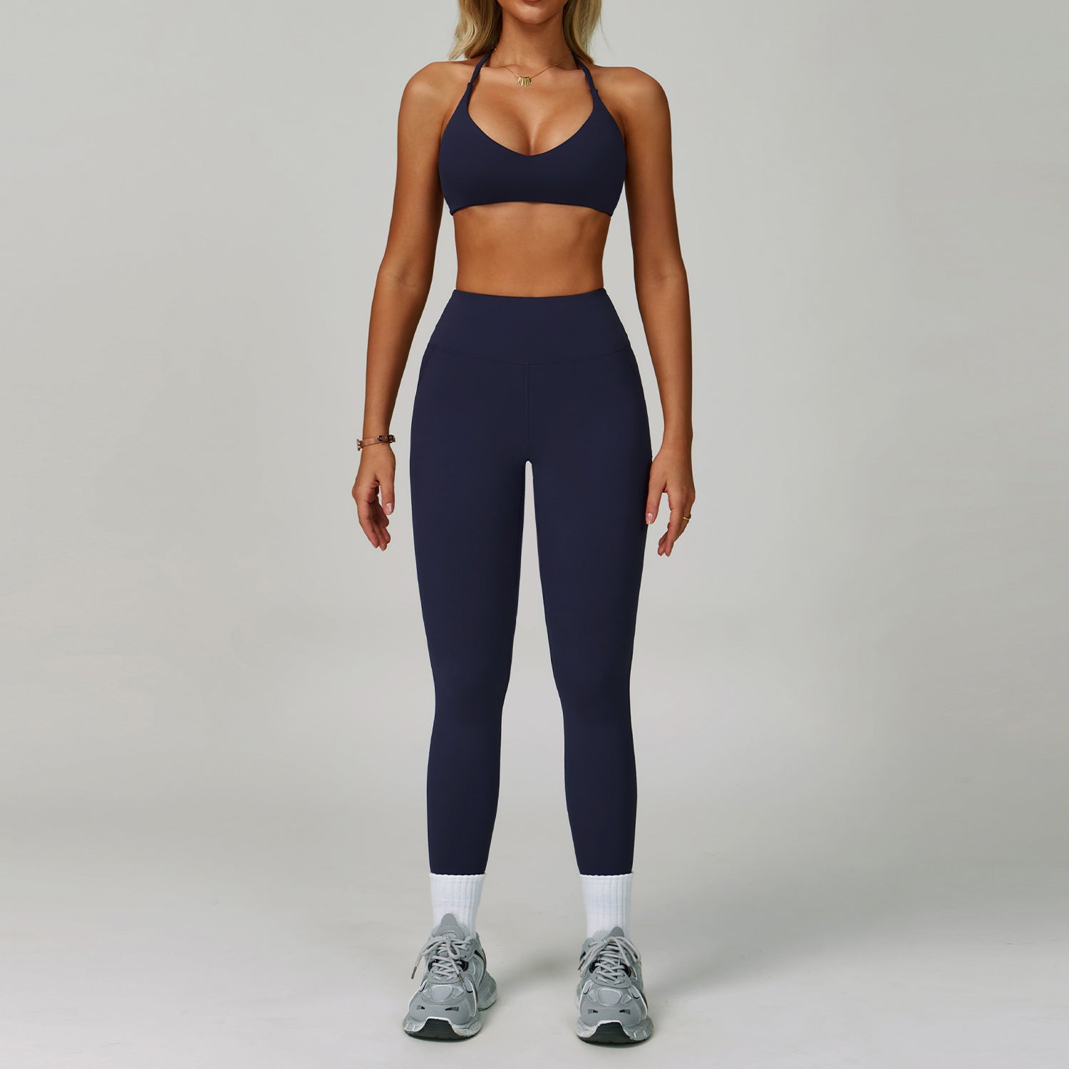Womens Backless Yoga Fitness Set High-Intensity Sportswear