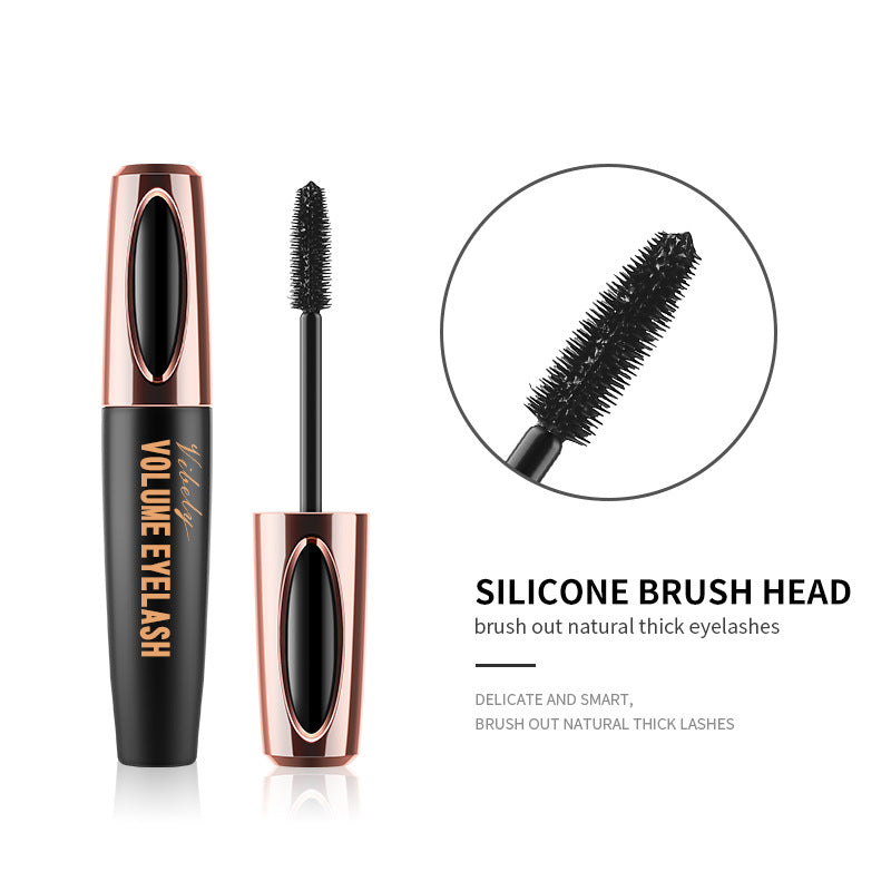 Cool black waterproof non-blooming thick long mascara