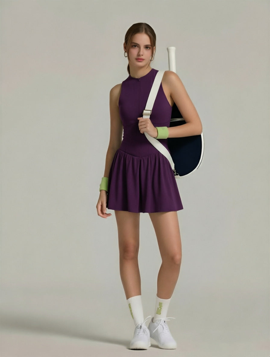 Women's seamless anti-bareback A-line skirt yoga tennis skirt