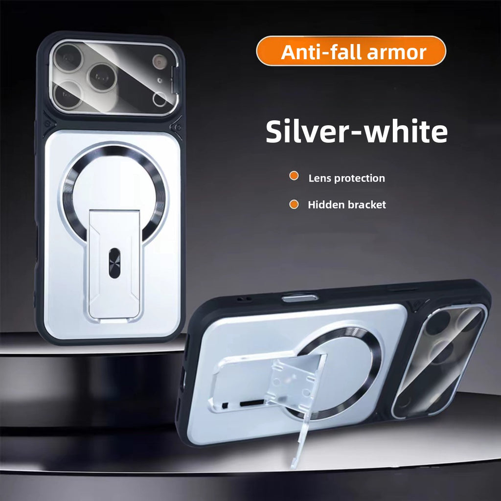 Invisible dual-bracket magnetic phone case