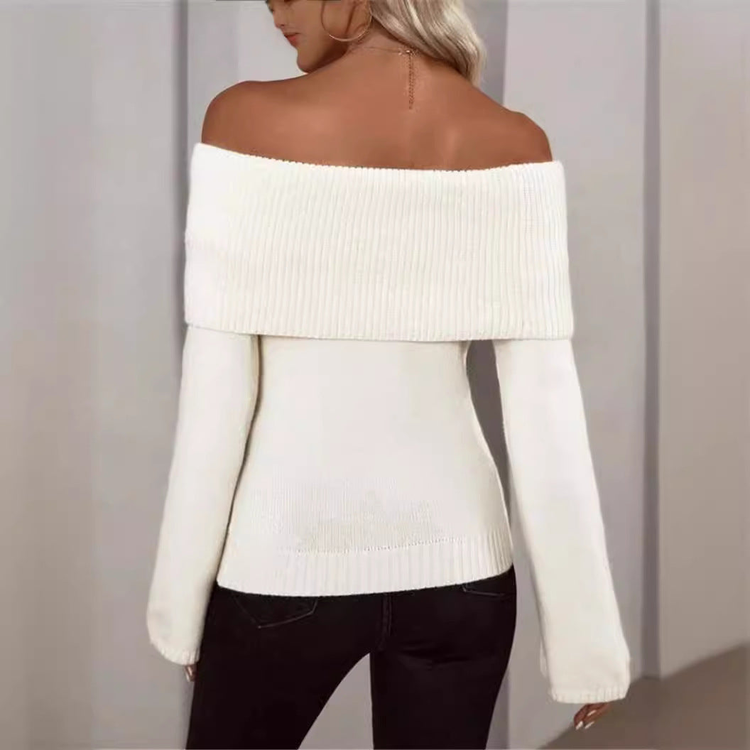 Womens Slim-fit Knitted Backless Sweater