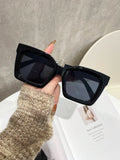 Large Frame Leopard Print Gradient Sunglasses