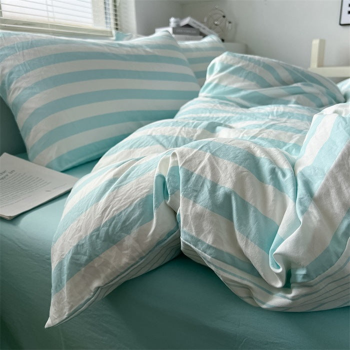 Washed Cotton Double-Layer Yarn Bedding Four-Piece Set