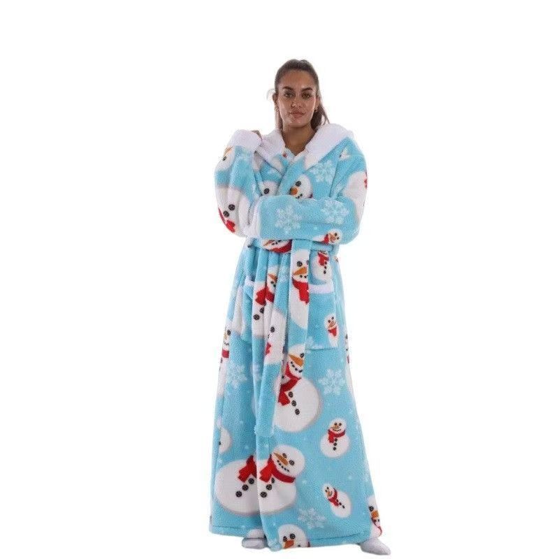 Fleece Bathrobe with Hood
