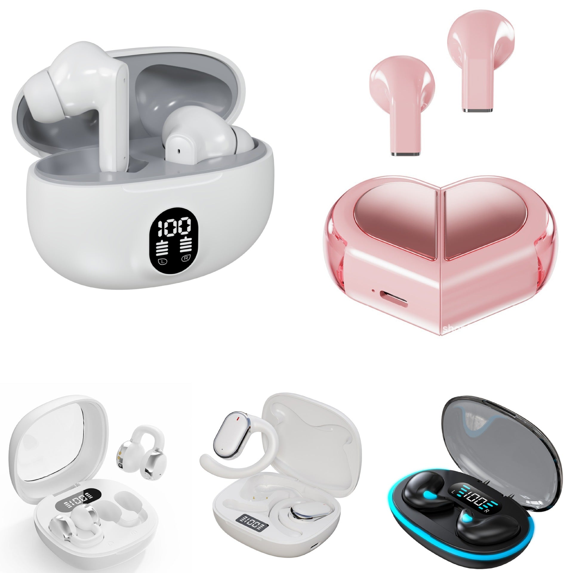 Wireless Bluetooth Earphones with Digital Display