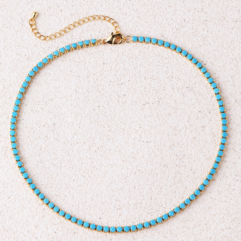 Colorful Zircon Tennis Claw Chain Necklace