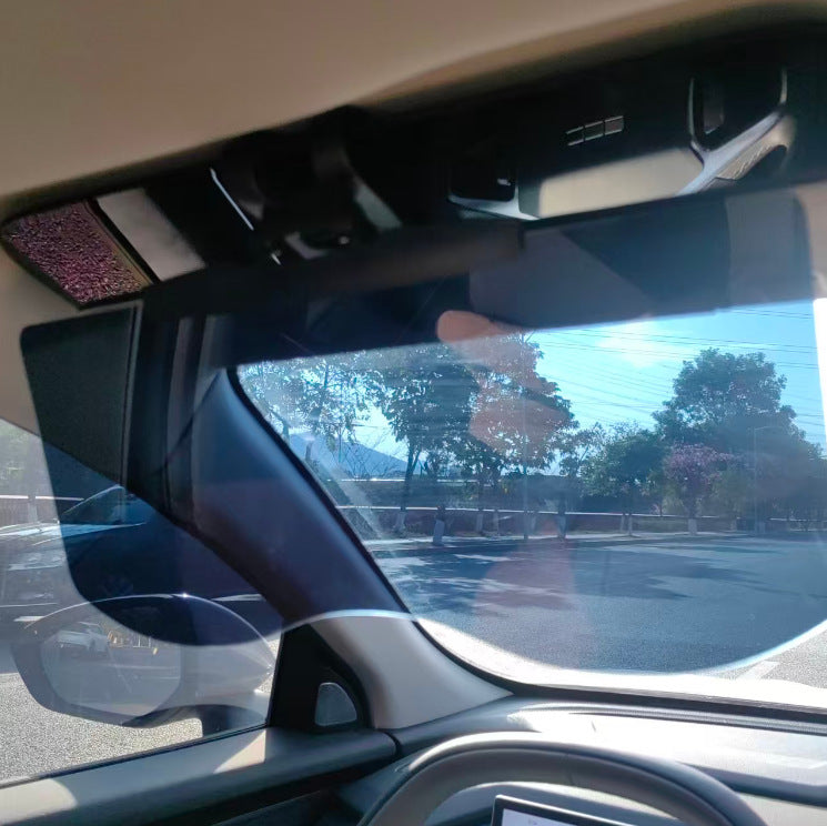 Car Sun Visor Anti-Glare Mirror Day Night Driving Eye Protection Clip-On Universal