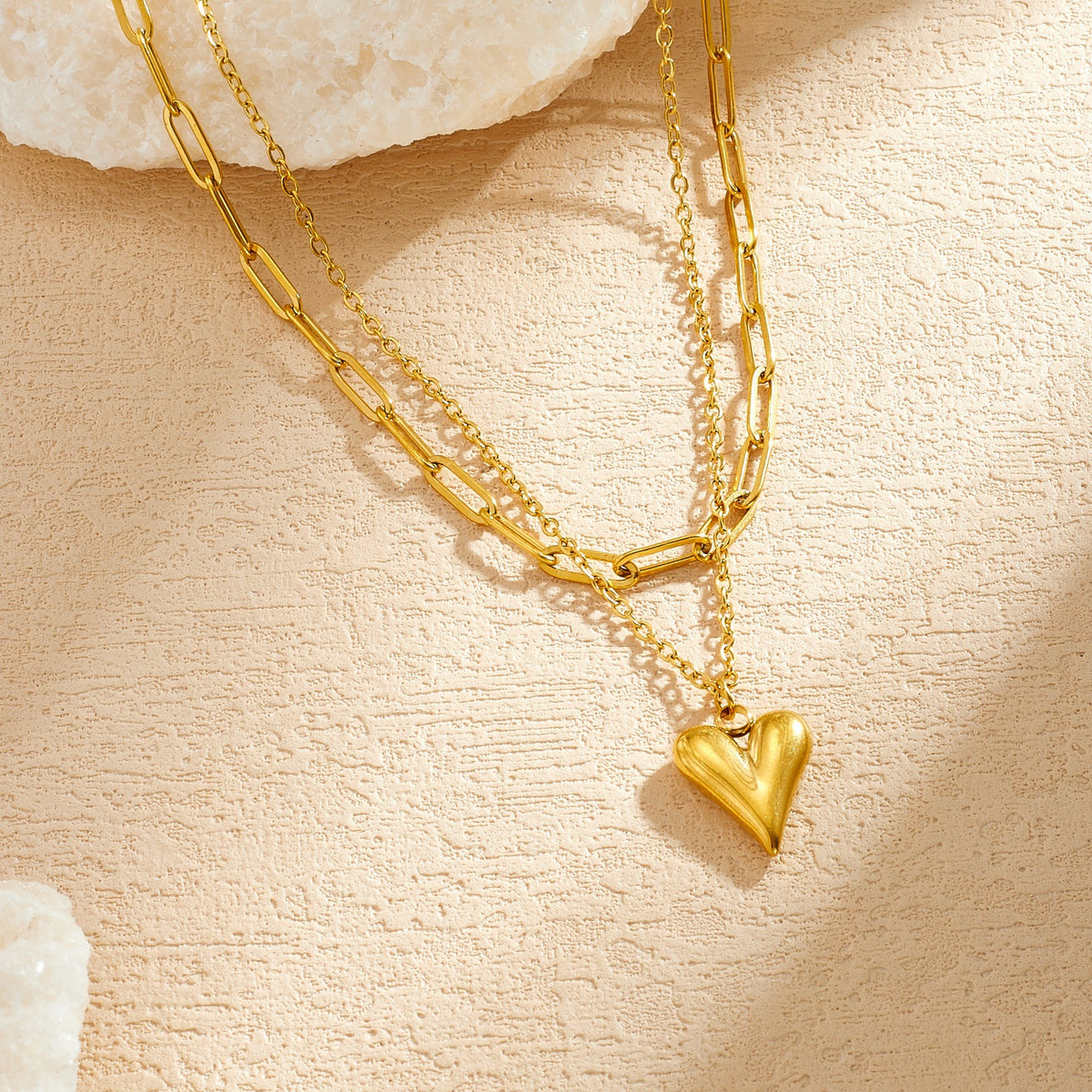 Ins Style Light Luxury Stainless Steel Heart Pendant Necklace for Women