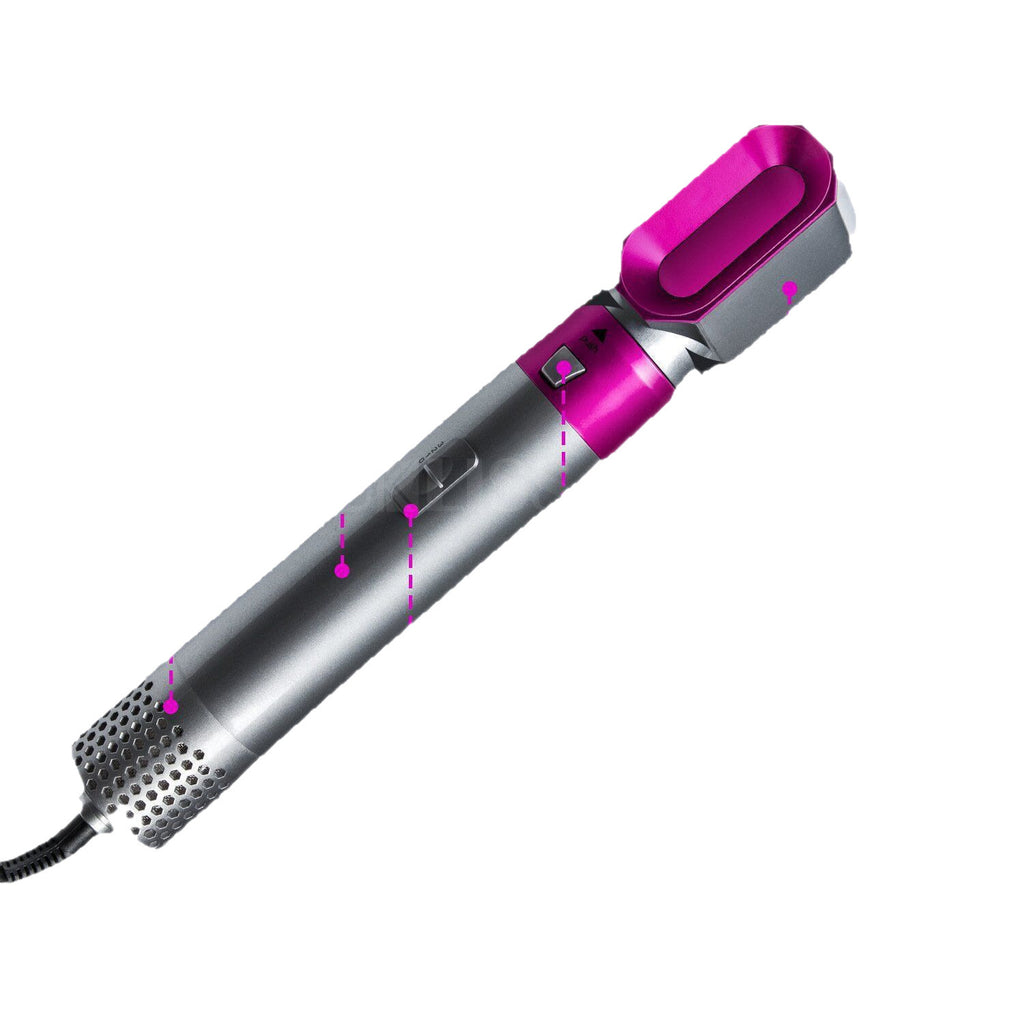 Five-in-one hot blowing comb automatic ironing coil straightening plate hair suction stick