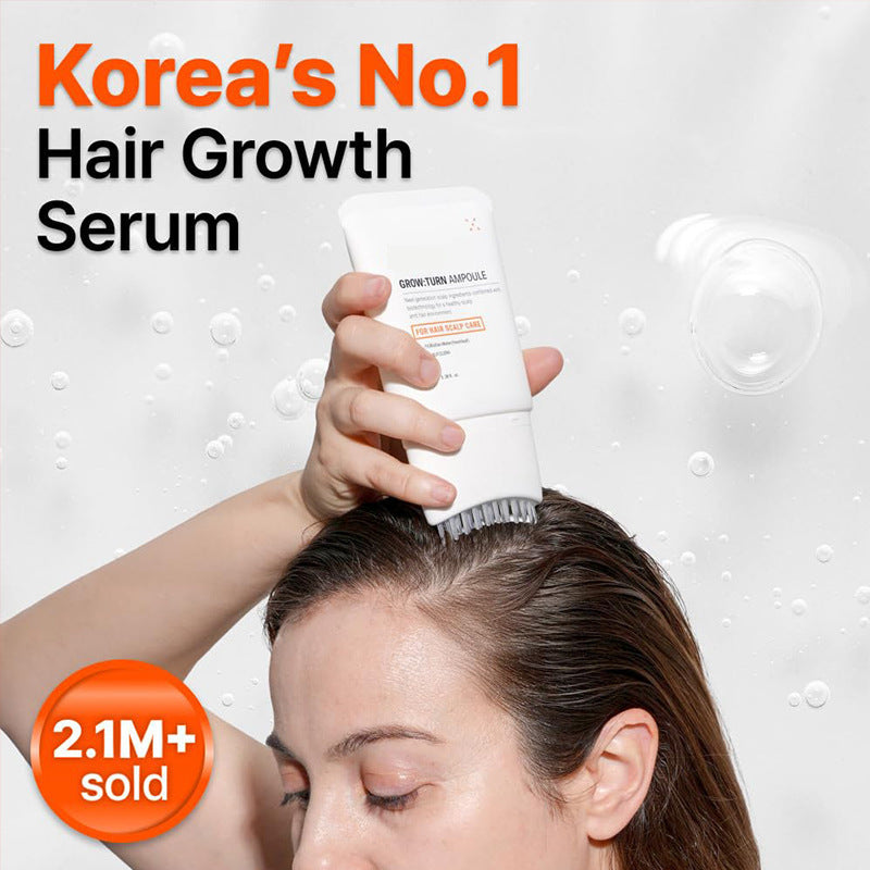 Hair Growth Serum with Built-In Brush Head for Massaging Hair and Improving Scalp