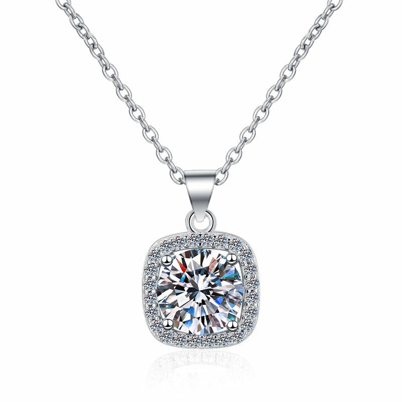 Sterling Silver Square Pendant Necklace