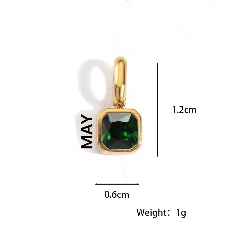 Customizable Birthstone Zircon Pendant Necklace