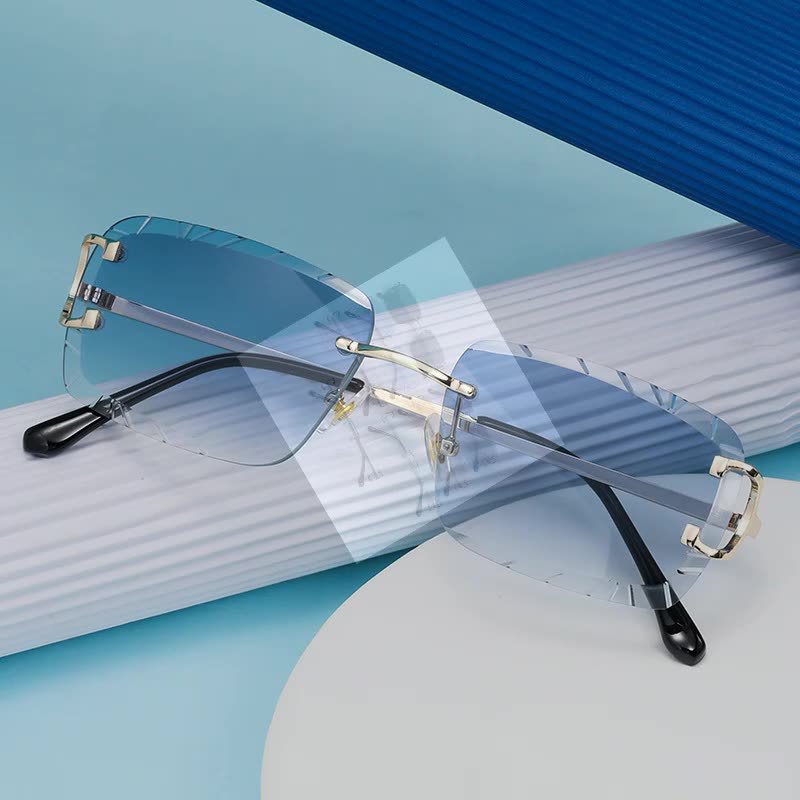 Square Rimless Polarized Sunglasses UV Protection