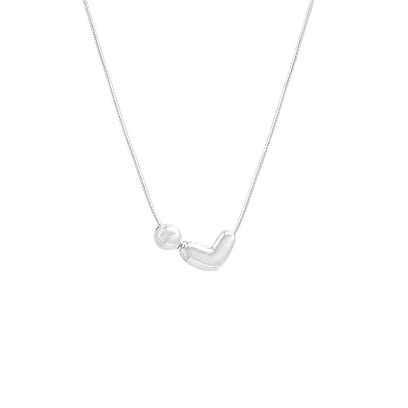 Heart Bead Silver Necklace for Women