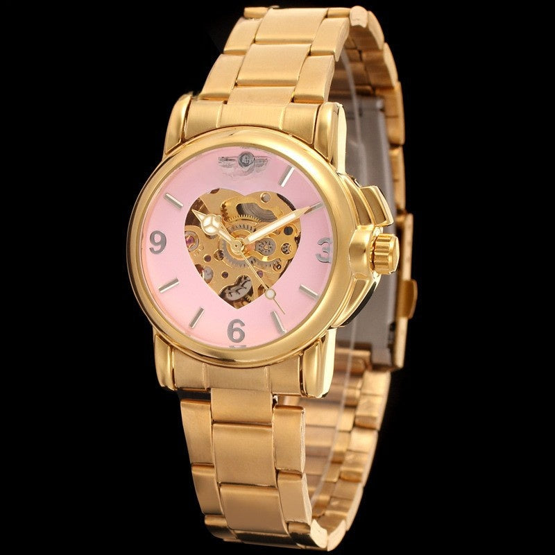 Handcrafted fully automatic mechanical watch with hollowed-out design