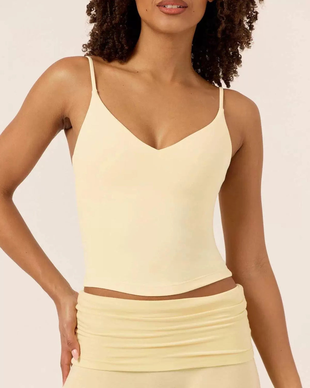 V-Neck Yoga Vest with Chest Pad Butt-Lifting Shorts