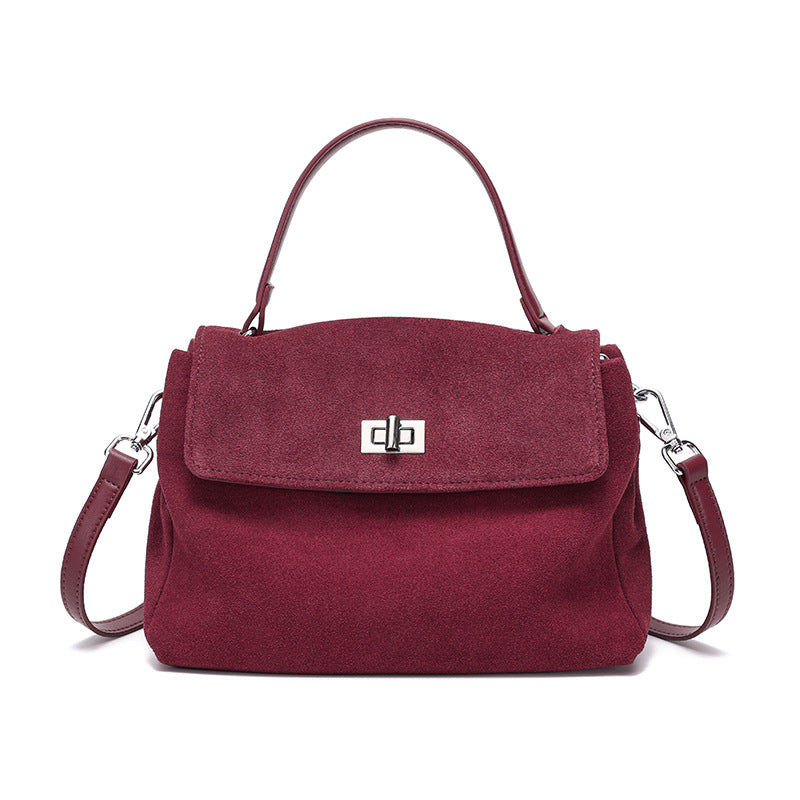 Genuine Leather Suede Crossbody Handbag