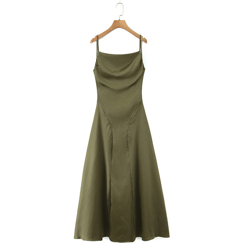 Cross-Back Lace-Up Hollow-Out Strap Dress