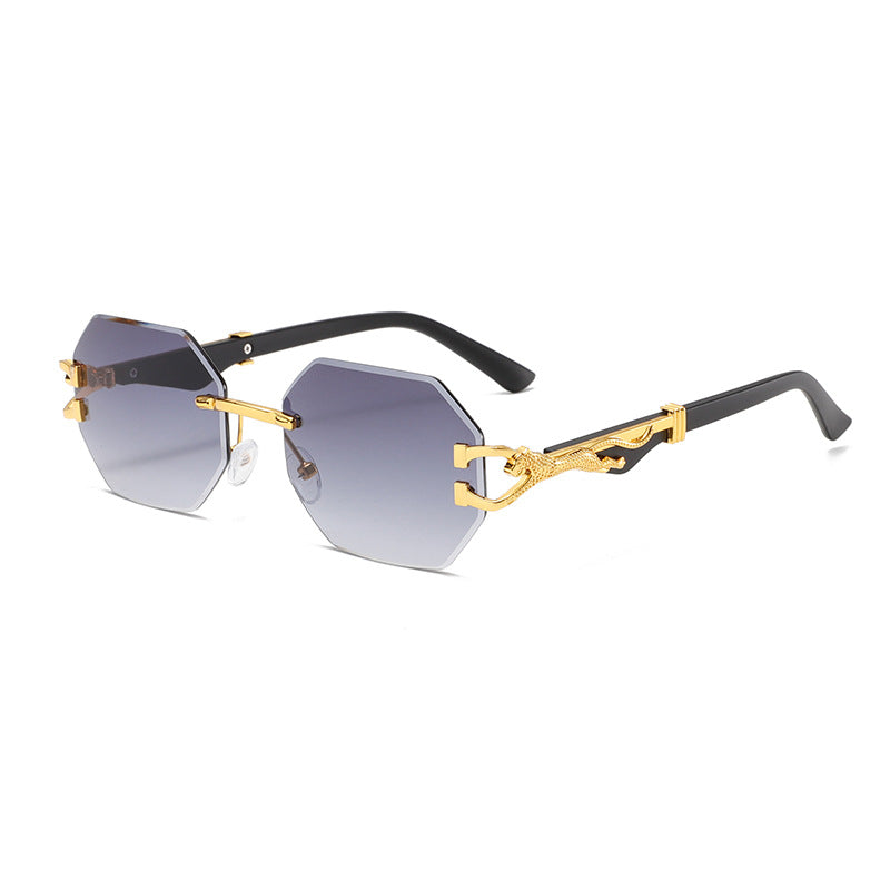 fashionable and retro wood-grain leopard sunglasses