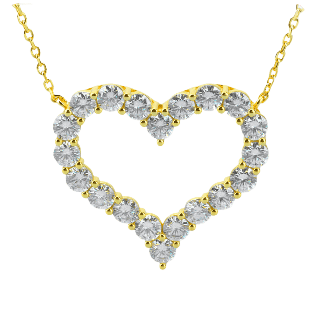 Sterling Silver Moissanite Heart Necklace