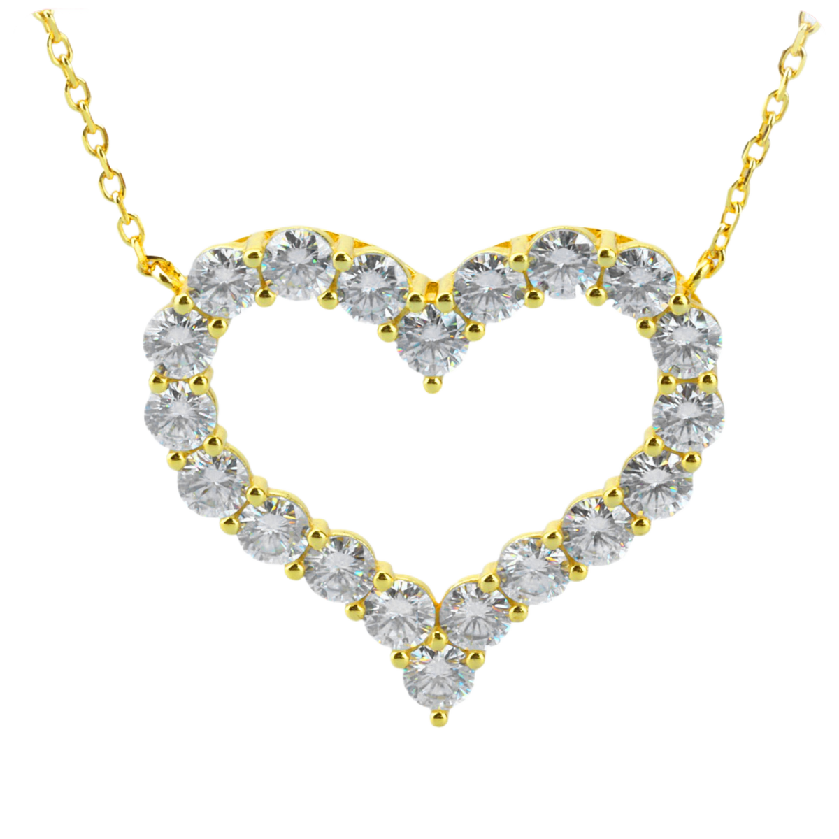 Sterling Silver Moissanite Heart Necklace