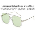 Plain double-beam large-frame anti-blue light retro glasses