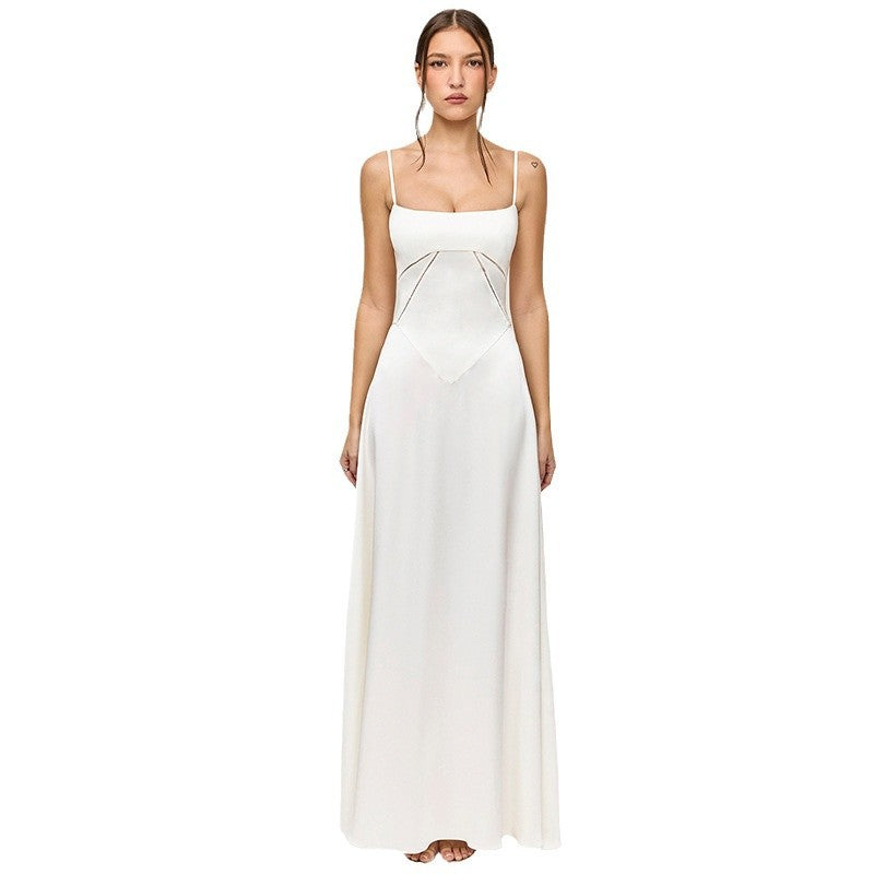 Womens Sling Backless Long Dress