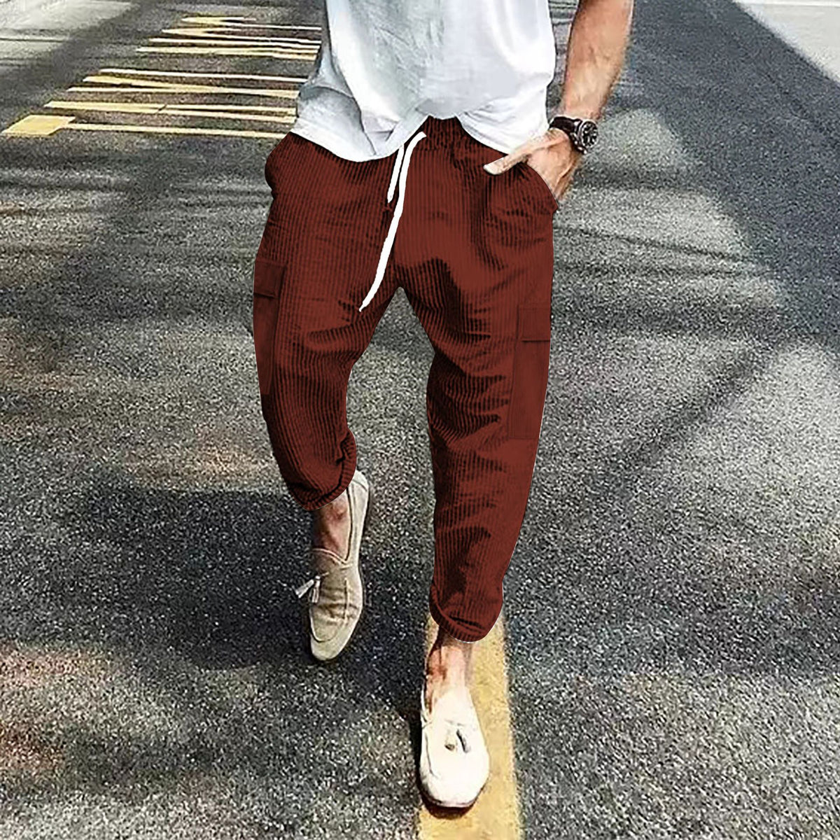 Mens Straight Leg Corduroy Pants