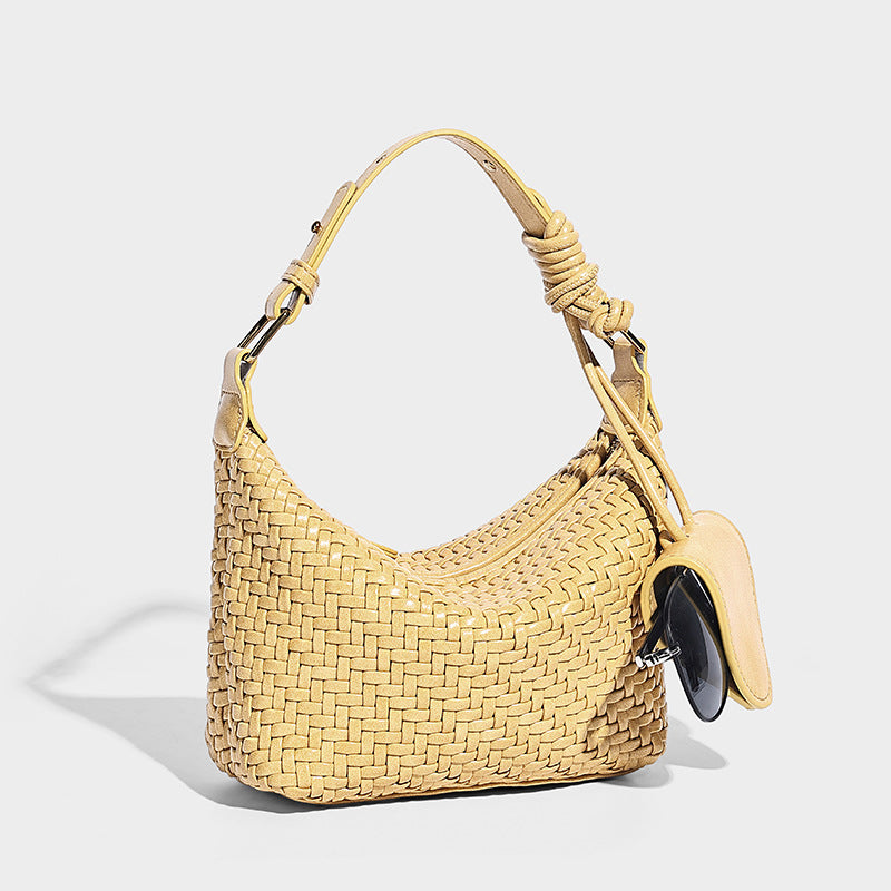 Hand-Woven PU Leather Crossbody Bag