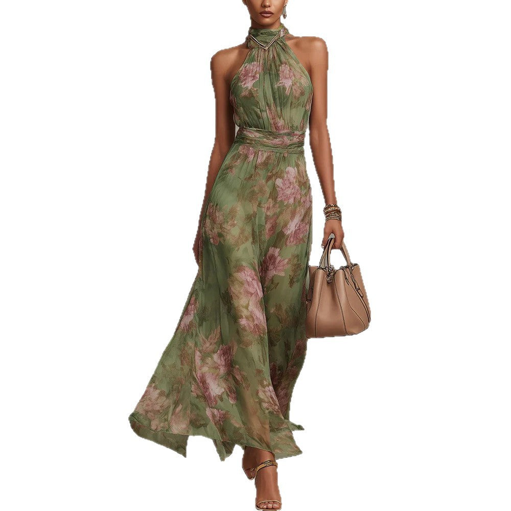 Sleeveless Vacation Style Ruched Dress
