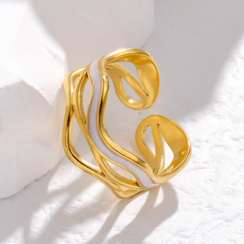 Adjustable Gold Plated Stainless Steel Ring