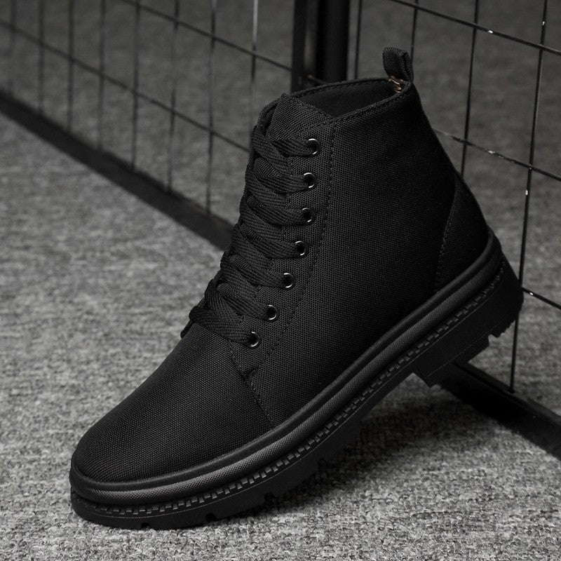 Mens Waterproof Canvas Shoes with Heightening Design