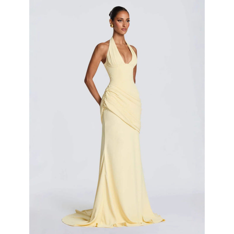 Elegant Halter Neck Evening Dress