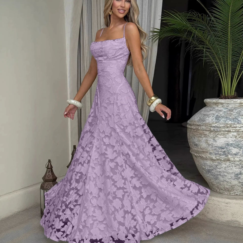 Elegant Back Tie A Line Dress