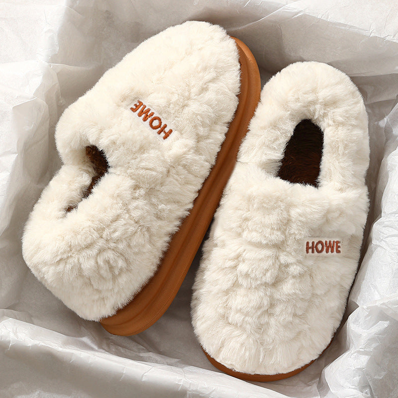 Womens Plush Winter Slippers with Heel Cover