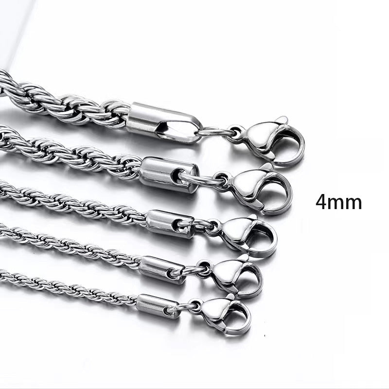 Stainless Steel Twist Chain Necklace