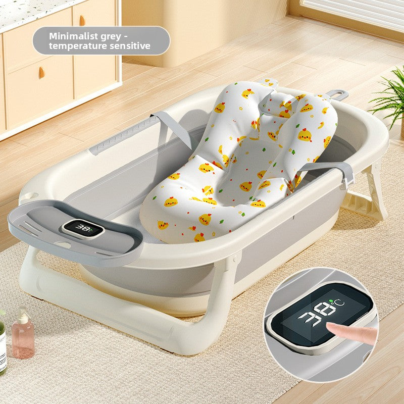 Temperature Sensing Baby Bathtub with Foldable Design